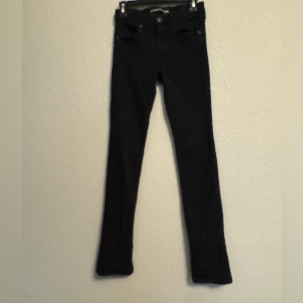 Express Black Denim Skyscraper Jeans 0